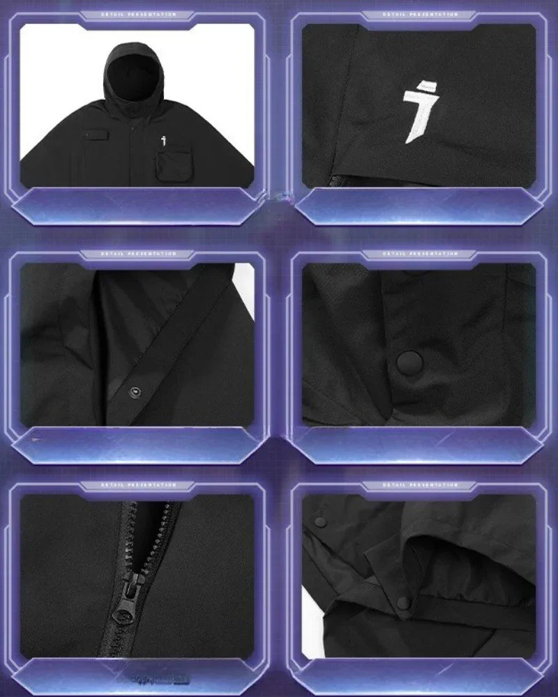 Dynamic Tech Cape Jacket - stylish techwear - Functional Tech Cape Jacket in Versatile Colors
