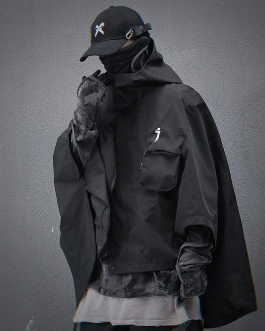 Dynamic Tech Cape Jacket - techwear jacket - Functional Tech Cape Jacket in Versatile Colors