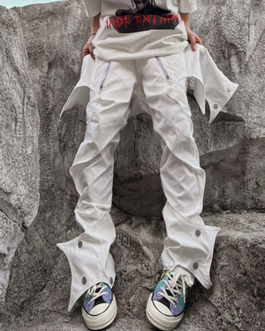 Edgy Bat-Inspired Futuristic Pants - futuristic pants - Futuristic Bat-Inspired Techwear Pants