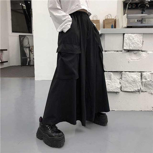Elegant Flowing Split Trousers - stylish hakama pants - Stylish Hakama Pants for Comfort and Casual Wear