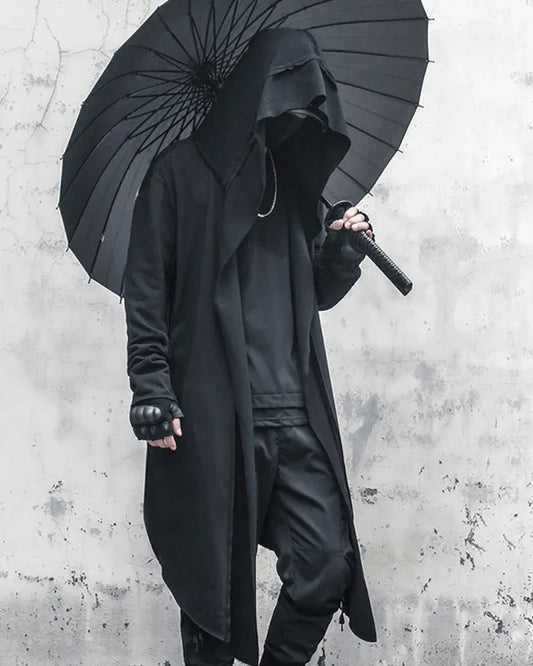Enchanted Ninja Long Cloak - techwear clothing - Ninja-Inspired Long Cloak for Unmatched Style
