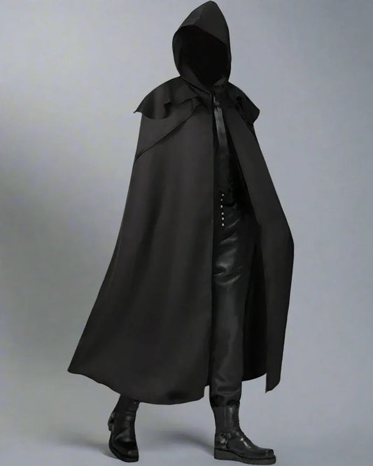 Enigmatic Gothic Hooded Cape - techwear cape - Gothic Hooded Cape for Themed Events and Everyday Wear