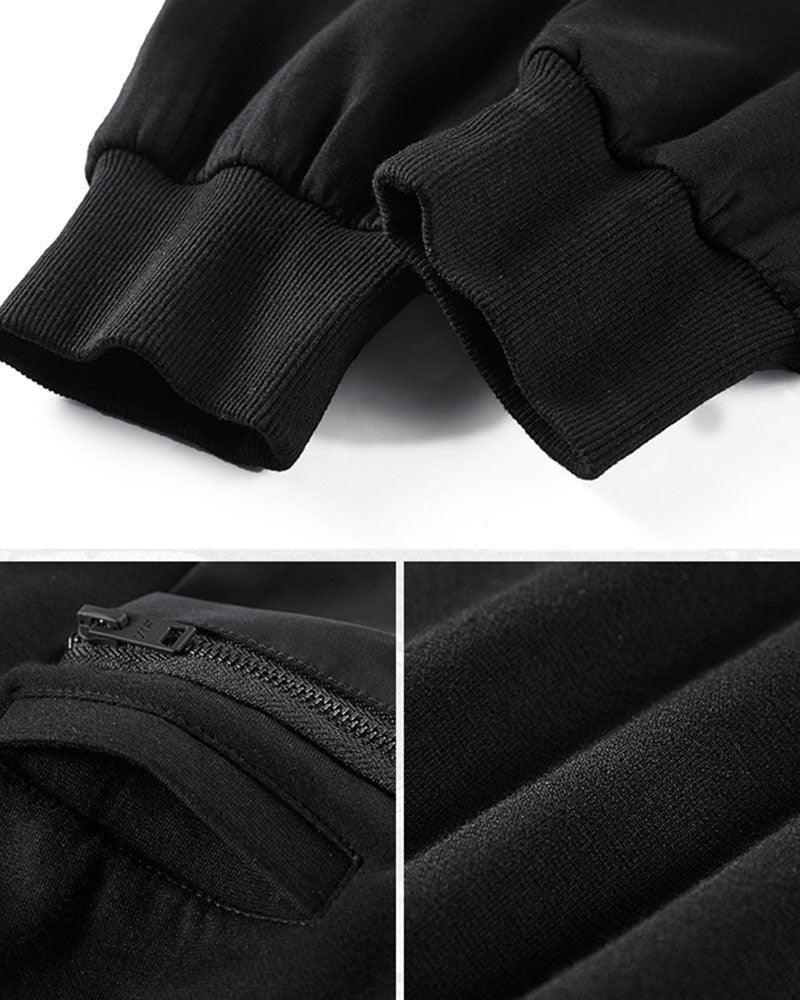 Essential Black Cargo Pants - cargo pockets - Essential Black Cargo Pants with Detachable Design
