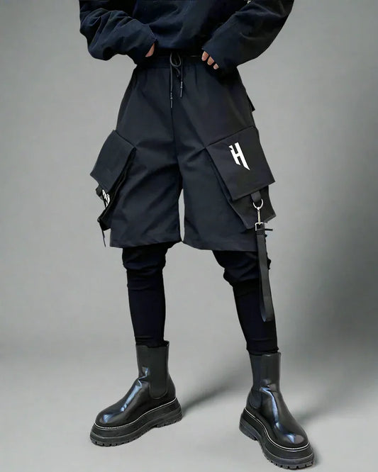 Faux Two-Piece Techwear Cargo Pants - stylish cargo pants - Trendy Techwear Cargo Pants for Everyday Wear