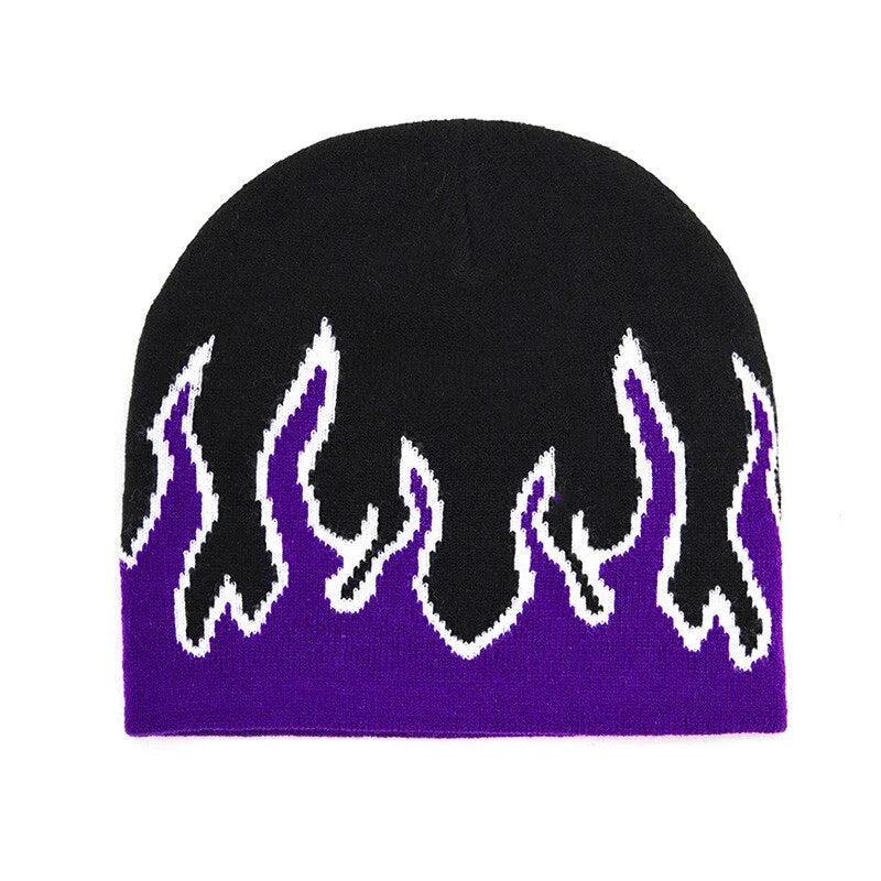 Flame Beanie - y2k beanie - Trendy Flame Beanie for Urban Streetwear