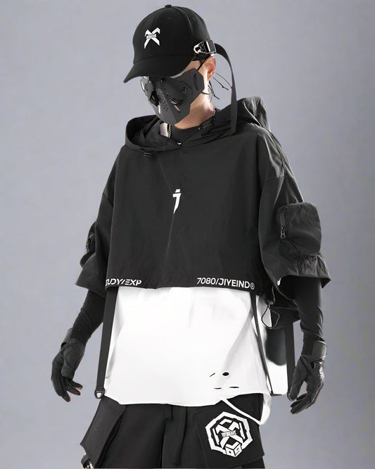 Sleek Black Hooded Cloak