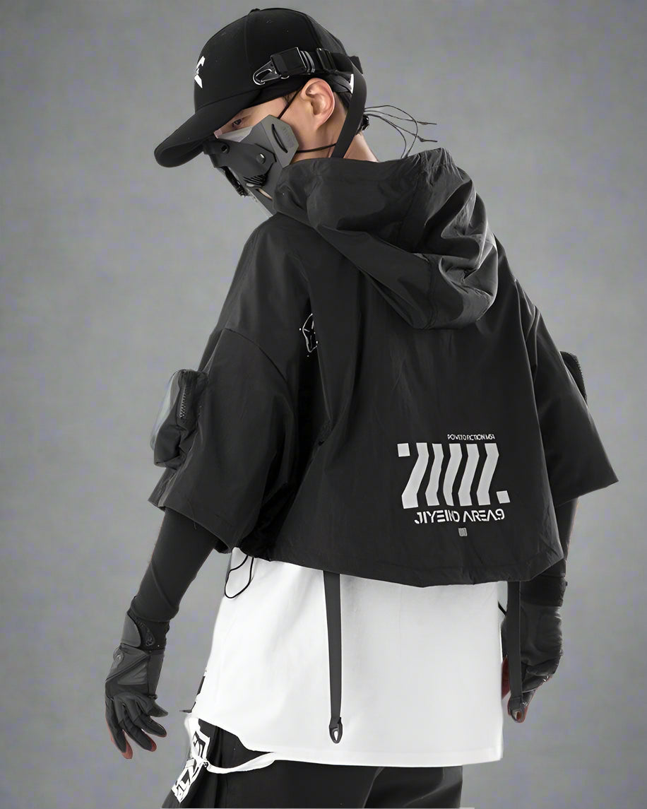 Sleek Black Hooded Cloak