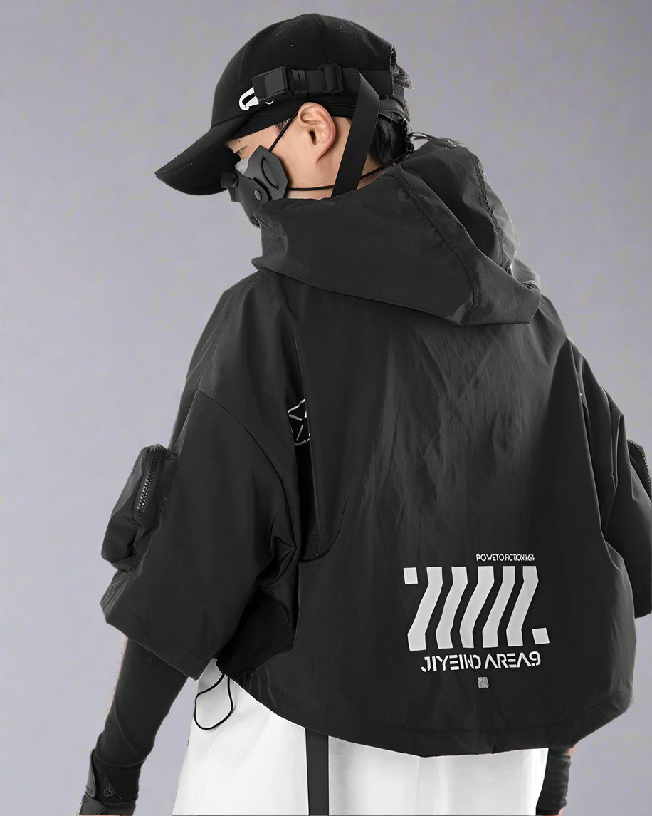 Sleek Black Hooded Cloak