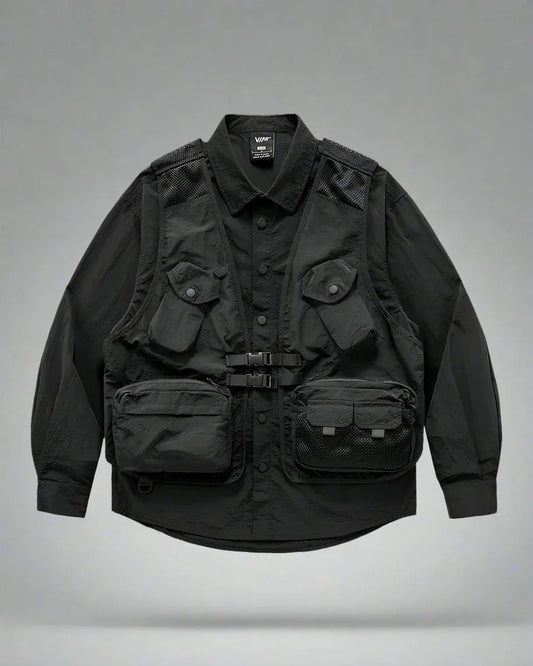 Functional Layered Pocket Shirt - techwear shirt - Layered Pocket Shirt for Techwear Enthusiasts