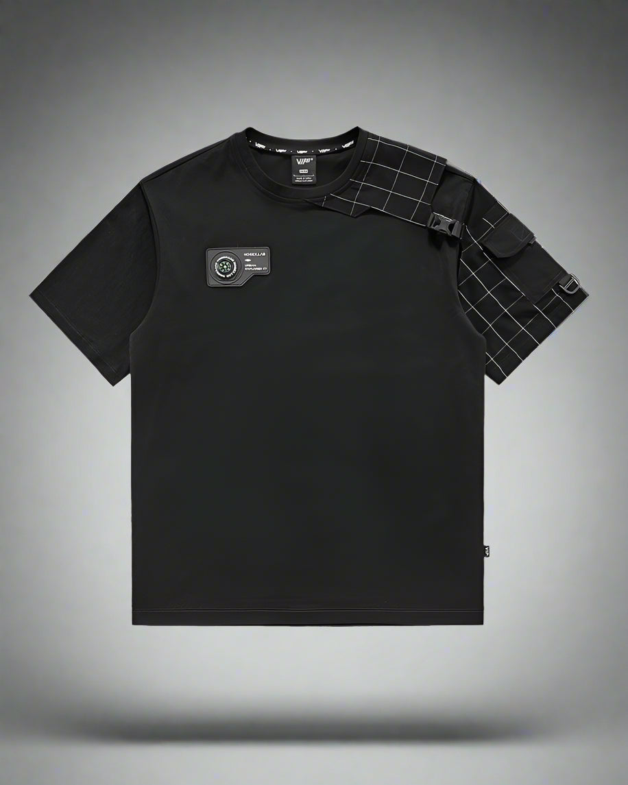 Dynamic Plaid Techwear T-Shirt