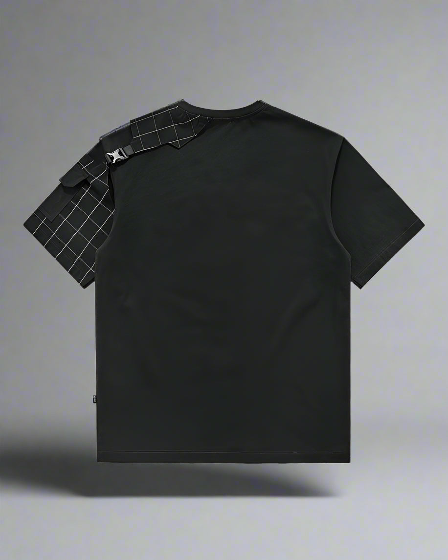 Dynamic Plaid Techwear T-Shirt