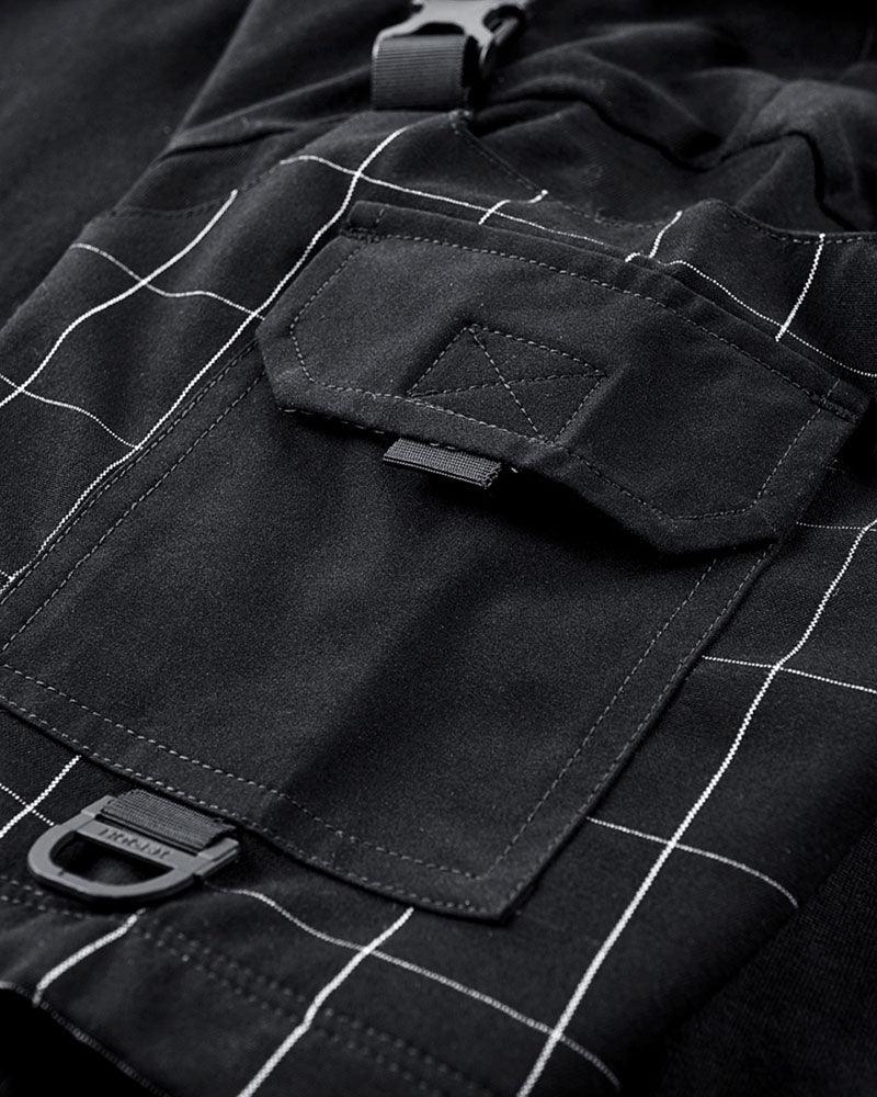 Dynamic Plaid Techwear T-Shirt