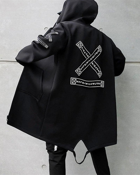 Futuristic Urban Long Coat - ninja inspired coat - Futuristic Urban Long Coat for Modern Style