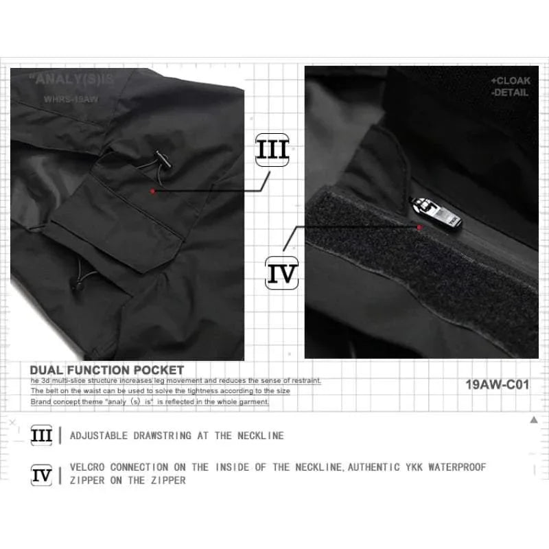 Futuristic Waterproof Samurai Cape - waterproof jacket - Waterproof Samurai Cape for Urban Adventures