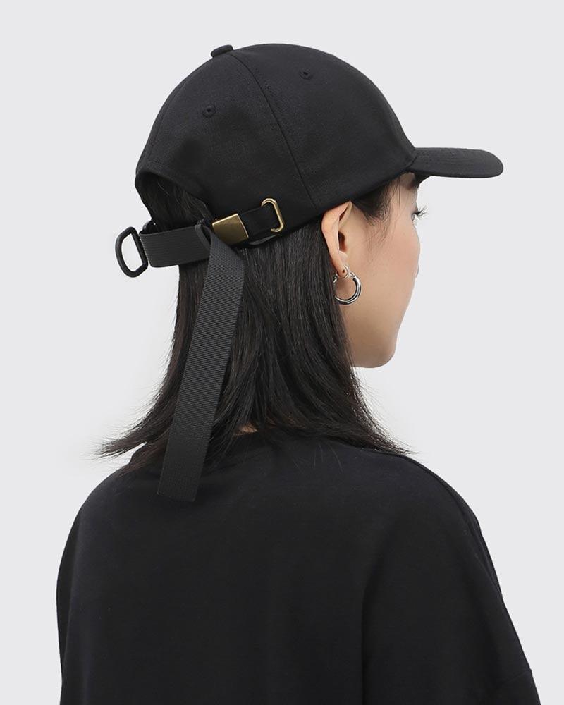 Edgy Buckle-Detail Cap