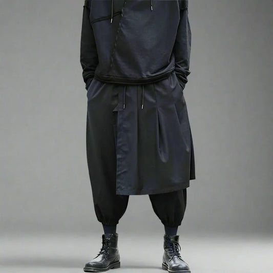 Graceful Japanese Heritage Trousers - stylish streetwear trousers - Stylish Japanese Hakama Pants for Casual Wear