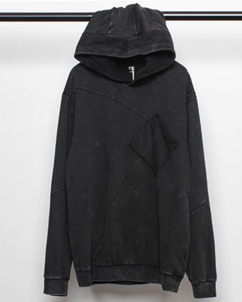 Chic Black Denim Hoodie