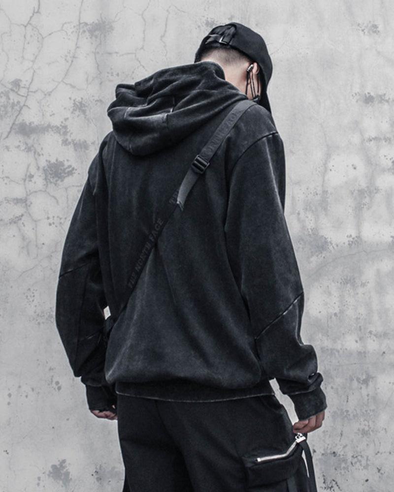 Chic Black Denim Hoodie