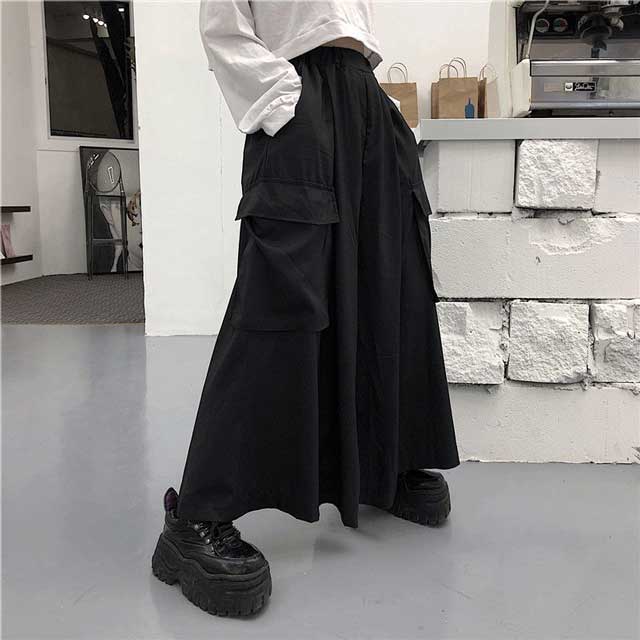 Elegant Flowing Split Trousers