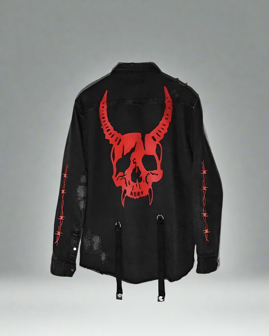 Edgy Horned Denim Jacket