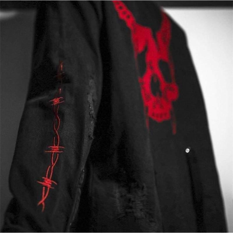 Edgy Horned Denim Jacket
