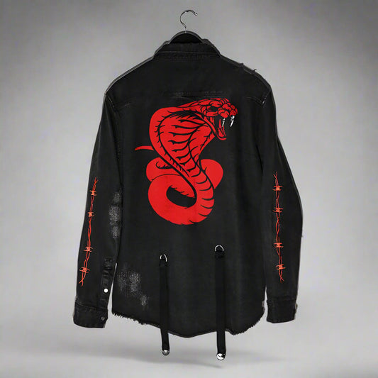 Edgy Horned Denim Jacket