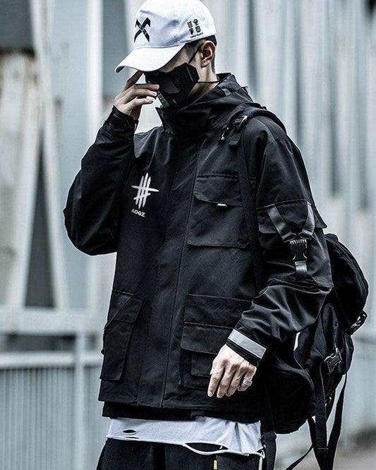 High-Visibility Urban Tech Jacket - tech jacket - Reflective Urban Tech Jacket for Outdoor Use
