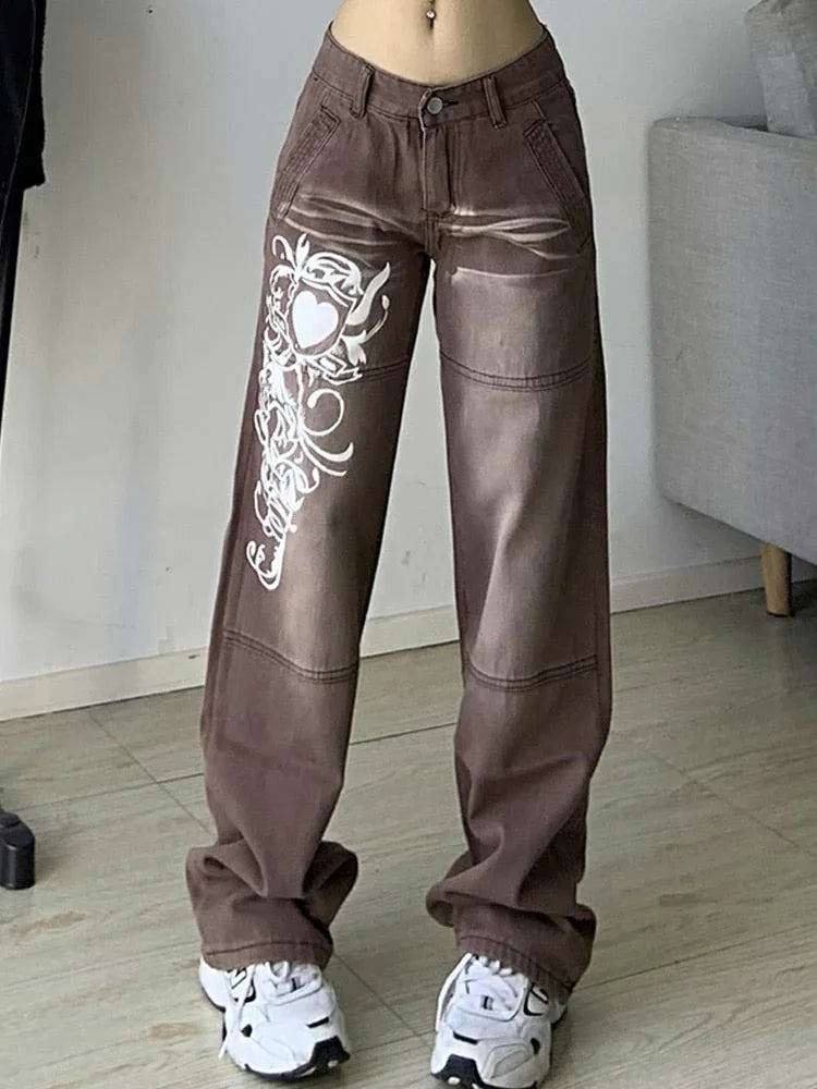 Low Rise Y2K Jeans - y2k-core - Stylish Low Rise Y2K Jeans for Unique Outfits