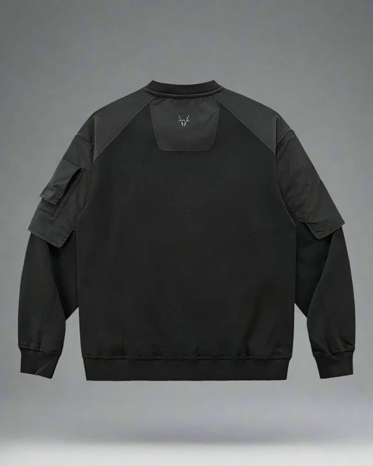 Modern Layered Sweatshirt Design - sweatshirt - Stylish Cyberpunk-Inspired Layered Sweatshirt