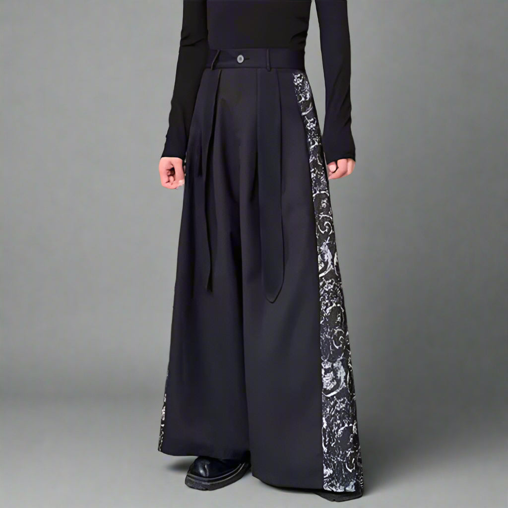 Chic Paneled Wide-Leg Trousers