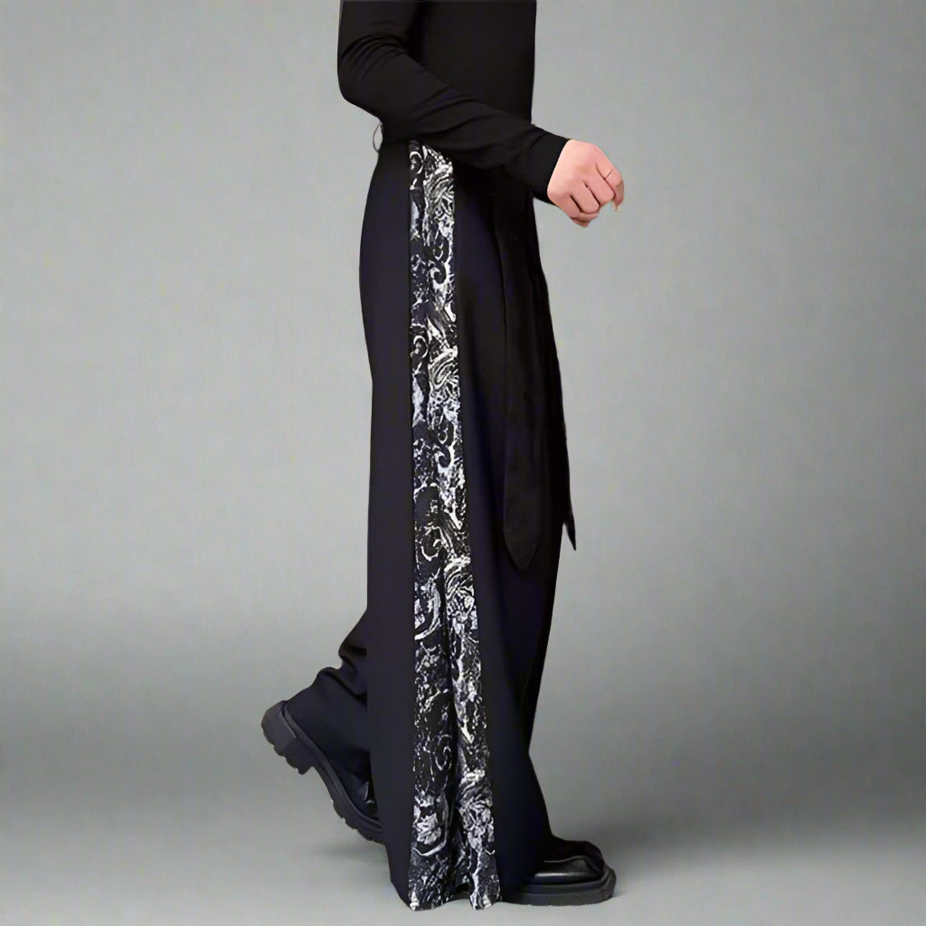 Chic Paneled Wide-Leg Trousers