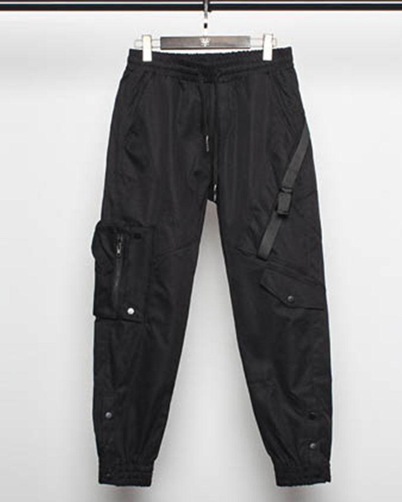 Sleek Black Slim Cargo Pants