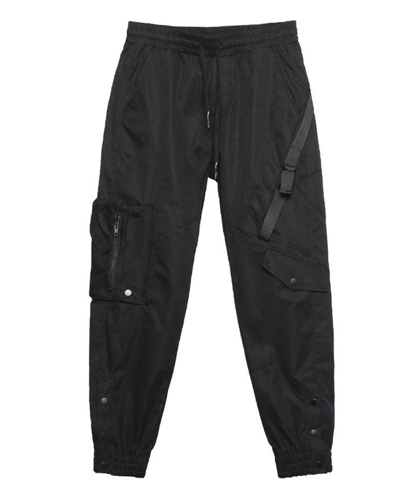 Sleek Black Slim Cargo Pants