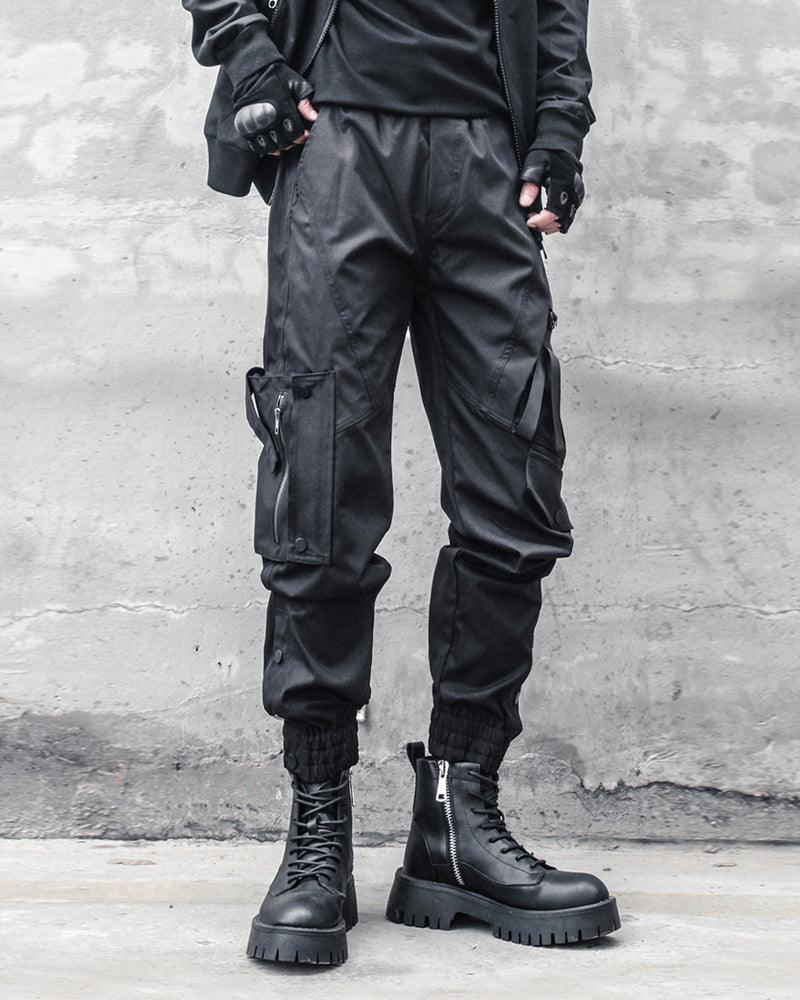 Sleek Black Slim Cargo Pants