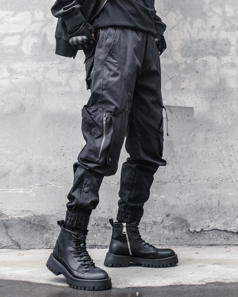 Sleek Black Slim Cargo Pants