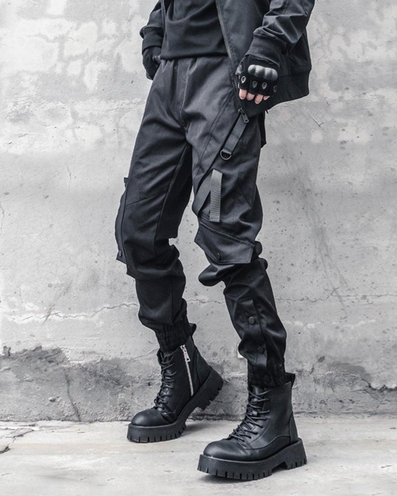 Sleek Black Slim Cargo Pants