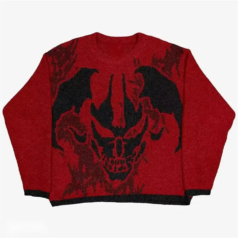 Red Knit - bold red clothing - Bold Red Knit for Y2K Streetwear Style