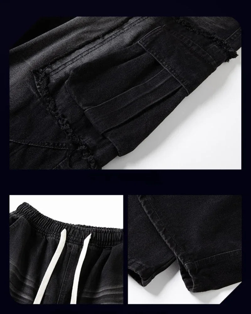 Rugged Style Straight-Leg Jeans - cargo pocket jeans - Stylish Straight-Leg Jeans for Everyday Comfort