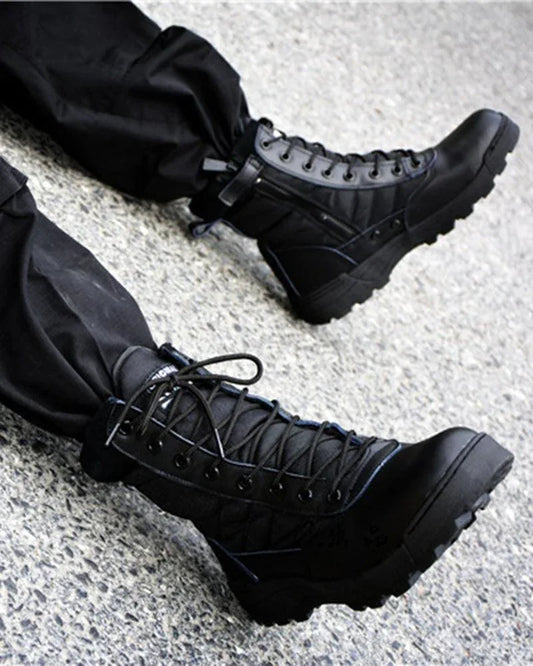 Rugged Tactical Hiking Footwear - techwear boots - Tactical Hiking Footwear for Urban Adventures
