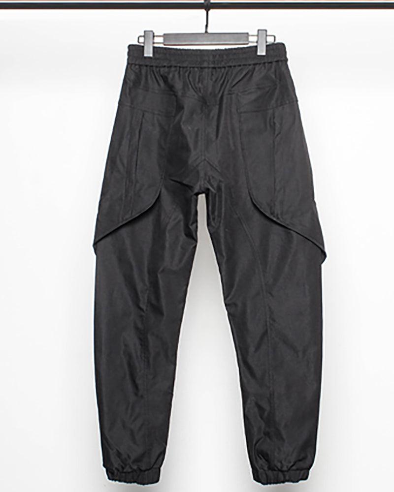 Chic Black Patchwork Cargo Trousers