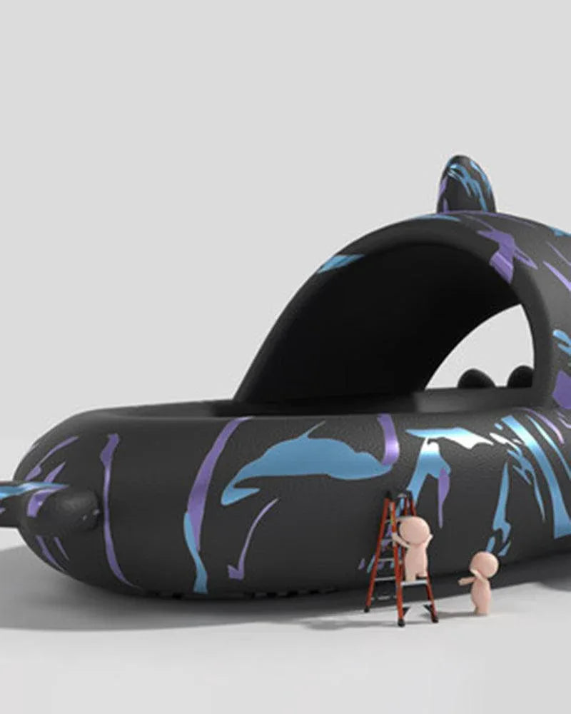 Shark-Inspired Futuristic Footwear - breathable footwear - Futuristic Shark-Inspired Everyday Slippers