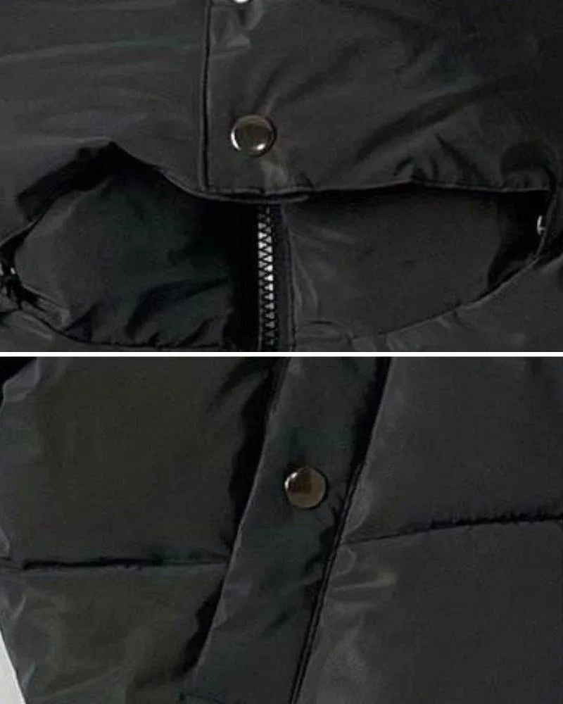 Shimmering Winter Tech Coat - urban wear - Sleek Reflective Winter Tech Coat for Outings