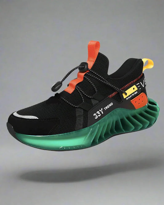 Shiny Future-Ready Running Kicks - techwear shoes - Modern Techwear Running Shoes for Comfort