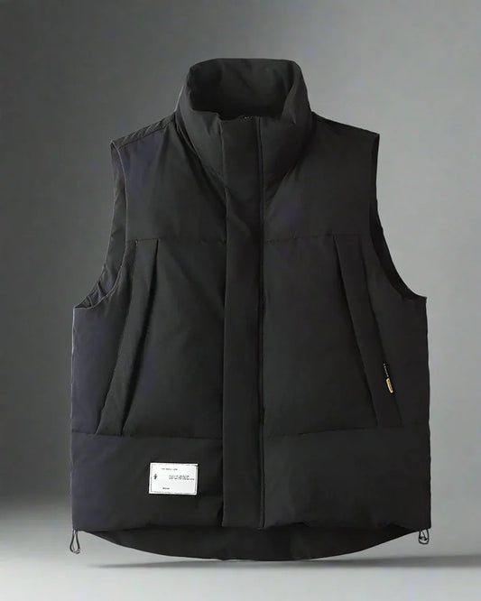 Sleek Black Winter Layer - comfortable streetwear vest - Sleek Black Winter Layer for Everyday Comfort