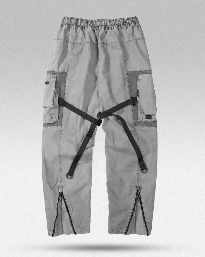 Sleek Grey Techwear Trousers - ergonomic techwear pants - Grey Techwear Trousers for Urban Living