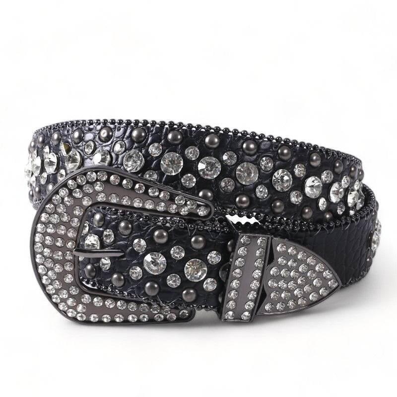 Sparkling Luxury Belt - casual streetwear accessory - Stylish Rhinestone-Embellished Luxury Belt