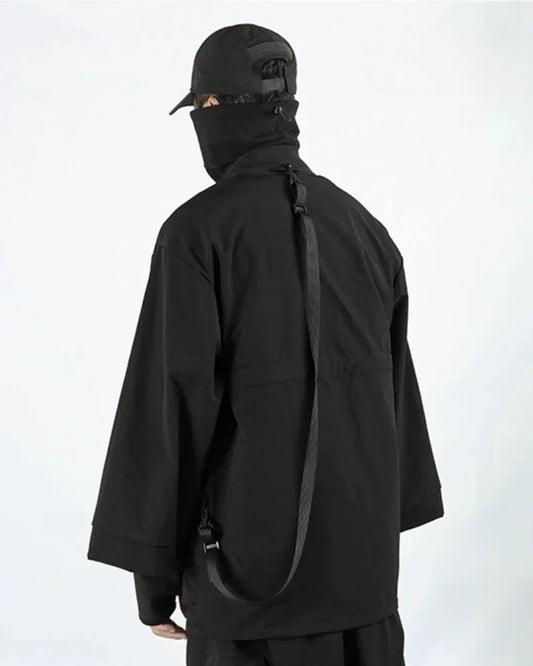 Stealthy Urban Tech Kimono - techwear-core - Waterproof Urban Tech Kimono for Style and Comfort