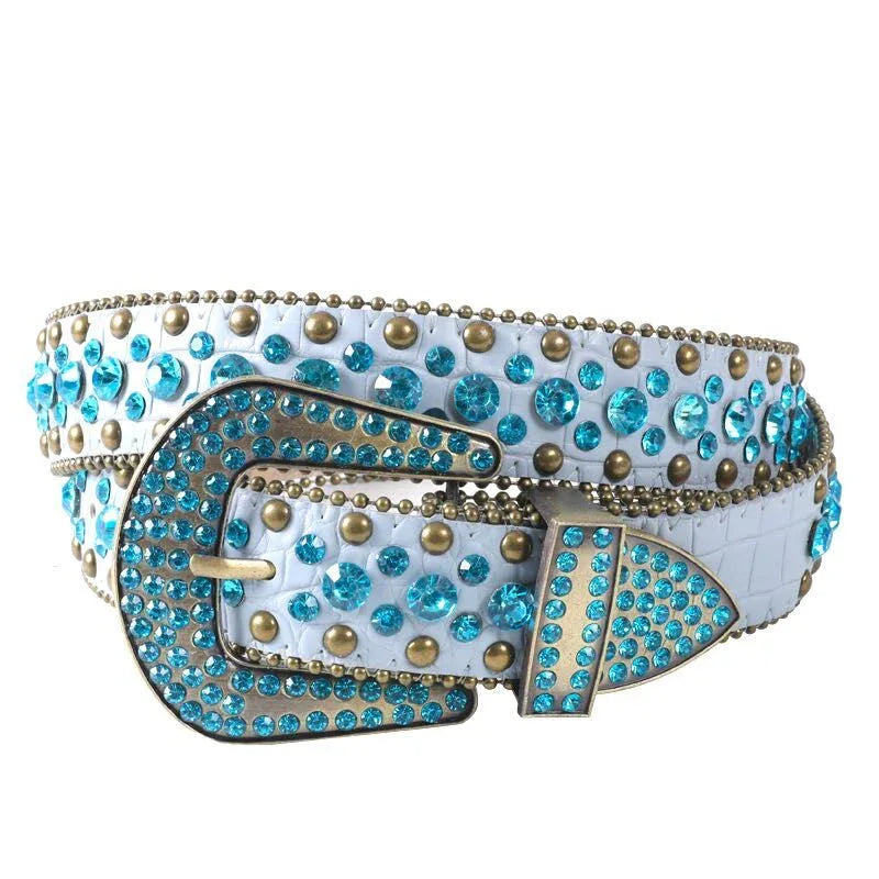 Stunning Sapphire-Studded Belt - sapphire belt - Stylish Sapphire-Studded Belt for Any Look