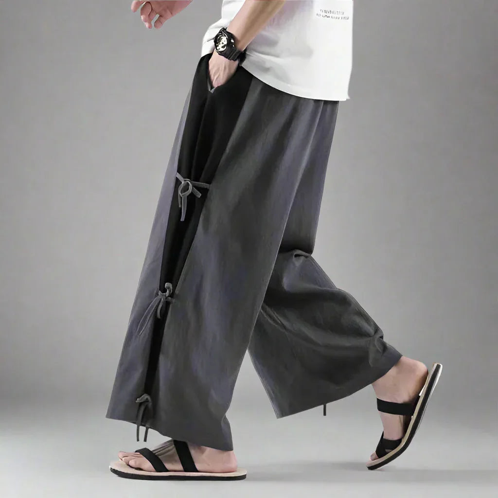 Stylish Everyday Hakama Trousers - loose fit trousers - Stylish Hakama Trousers for Everyday Comfort