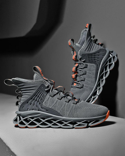 Stylish High-Top Flyweave Sneakers - high-top sneakers - Trendy High-Top Flyweave Sneakers for Everyday Wear